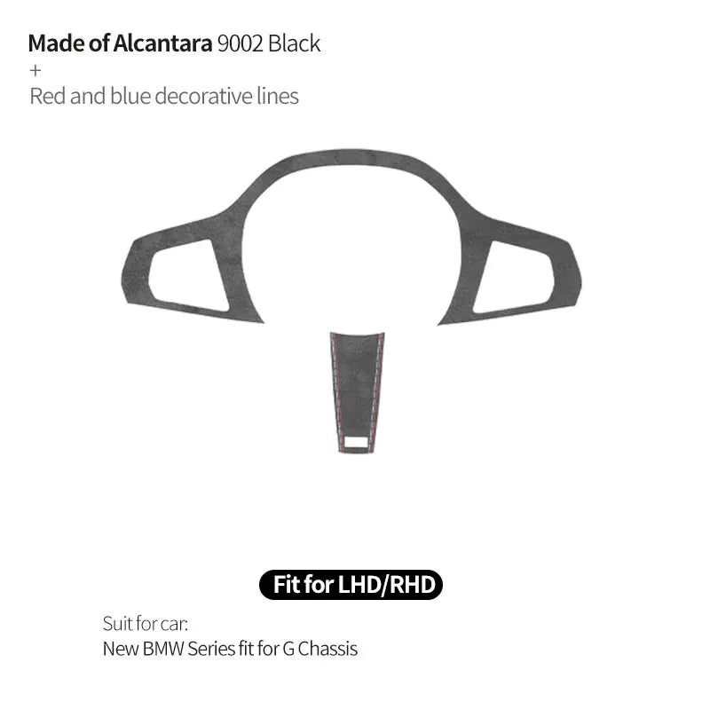 Made of Alcantara For New BMW Series Fit for G Chassis Car Steering Wheel Trim Styling Sticker Car Interior Tuning Accessories