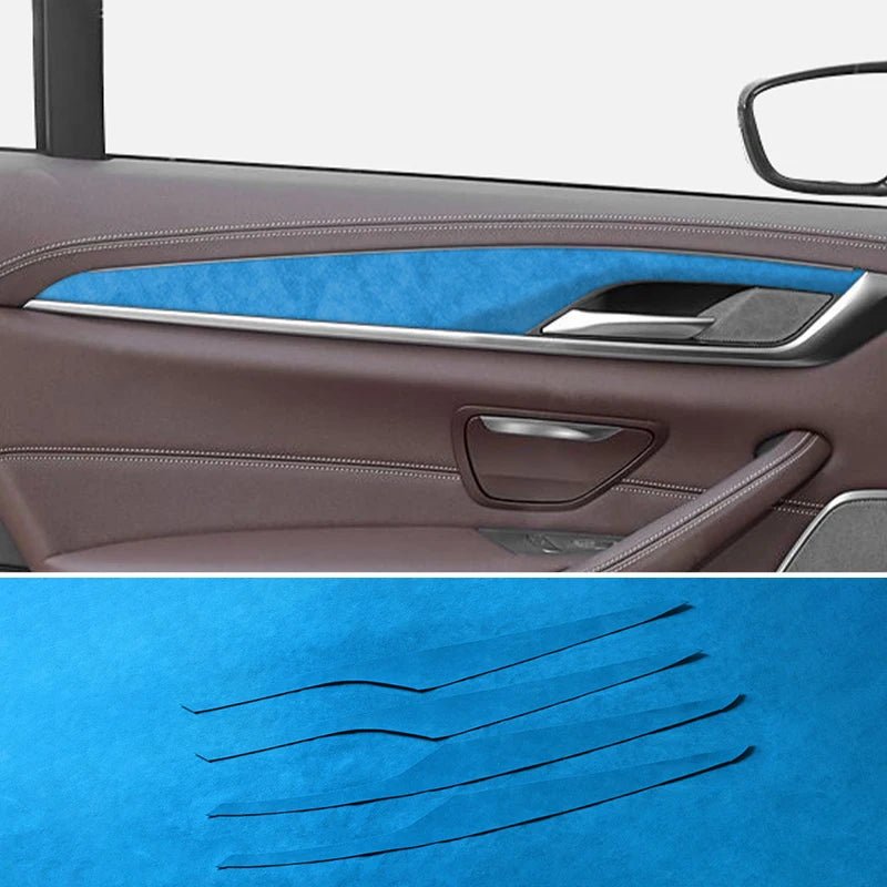 Made of Alcantara For BMW 5 Series G30 G38 Car Door Inner Handle Decorative Trim Frame Sticker Premium Interior Accessories