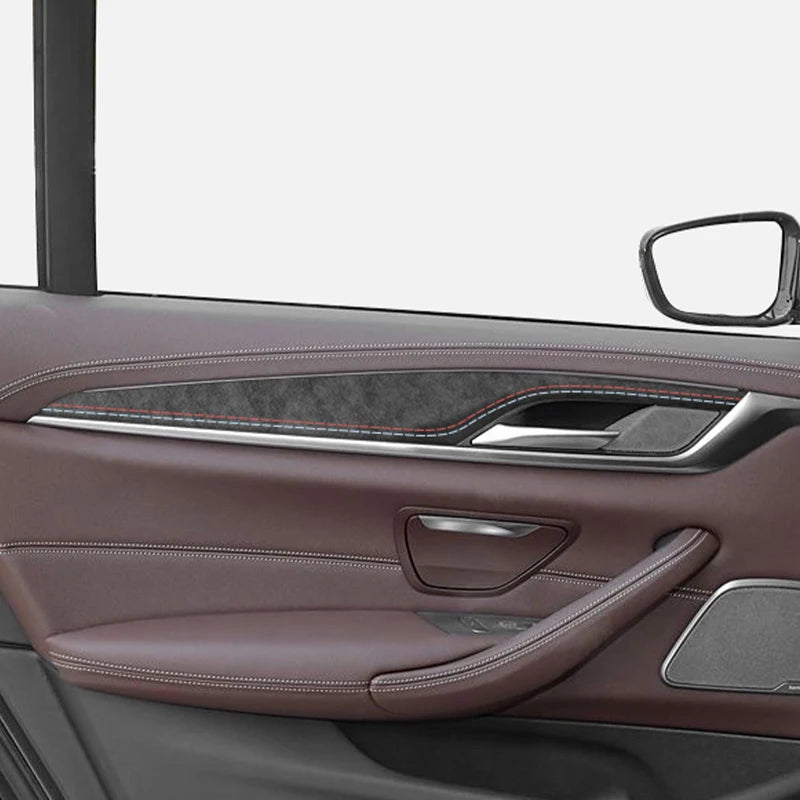Made of Alcantara For BMW 5 Series G30 G38 Car Door Inner Handle Decorative Trim Frame Sticker Premium Interior Accessories - CaseInBase