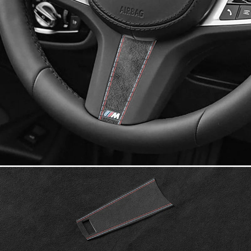 Made of Alcantara For New BMW Series Fit for G Chassis Car Steering Wheel Trim Styling Sticker Car Interior Tuning Accessories