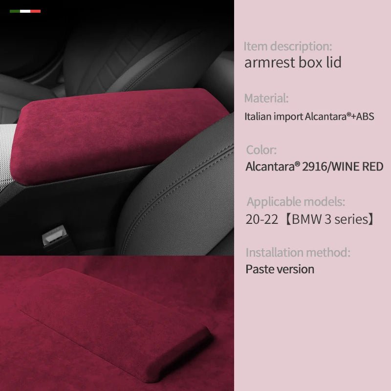 Car center armrest box cover Alcantara suede For BMW G20 G23 G28 G42 i3 i4 Series 3 4 Armrest Box Cover Panel Trim Accessories