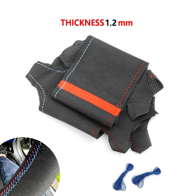 Car Interior Steering Wheel Cover For BMW E46 Coupe 2000-2004 E39 X5 E53 2003 Z3 E36 2000-2002 Hand Braid Suede Leather Trim
