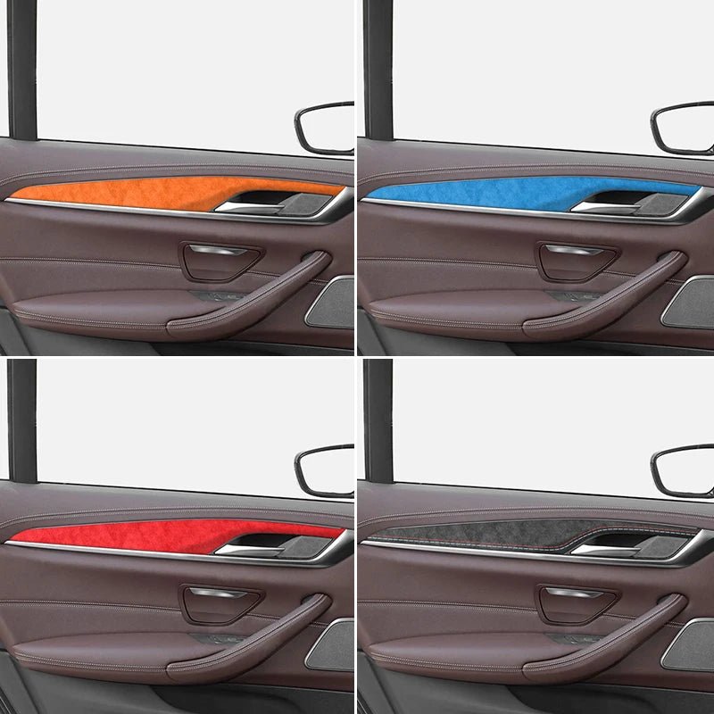 Made of Alcantara For BMW 5 Series G30 G38 Car Door Inner Handle Decorative Trim Frame Sticker Premium Interior Accessories