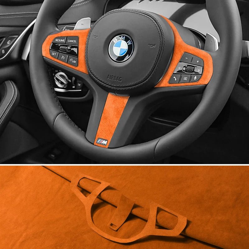 Made of Alcantara For New BMW Series Fit for G Chassis Car Steering Wheel Trim Styling Sticker Car Interior Tuning Accessories