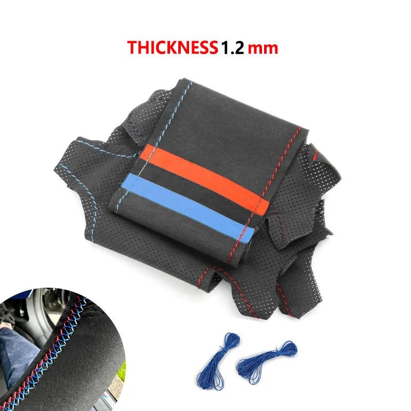 Car Interior Steering Wheel Cover For BMW E46 Coupe 2000-2004 E39 X5 E53 2003 Z3 E36 2000-2002 Hand Braid Suede Leather Trim