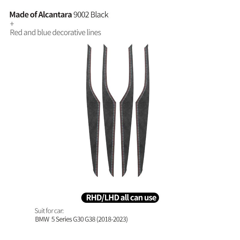 Made of Alcantara For BMW 5 Series G30 G38 Car Door Inner Handle Decorative Trim Frame Sticker Premium Interior Accessories