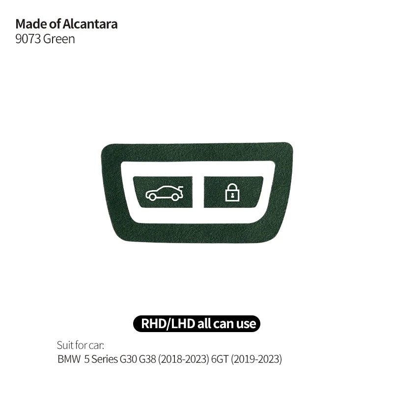 For BMW 5 Series G30 G38 6GT Car Trunk Button Decorative Trim Frame Sticker Interior Custo Tuning Accessories Made of Alcantara