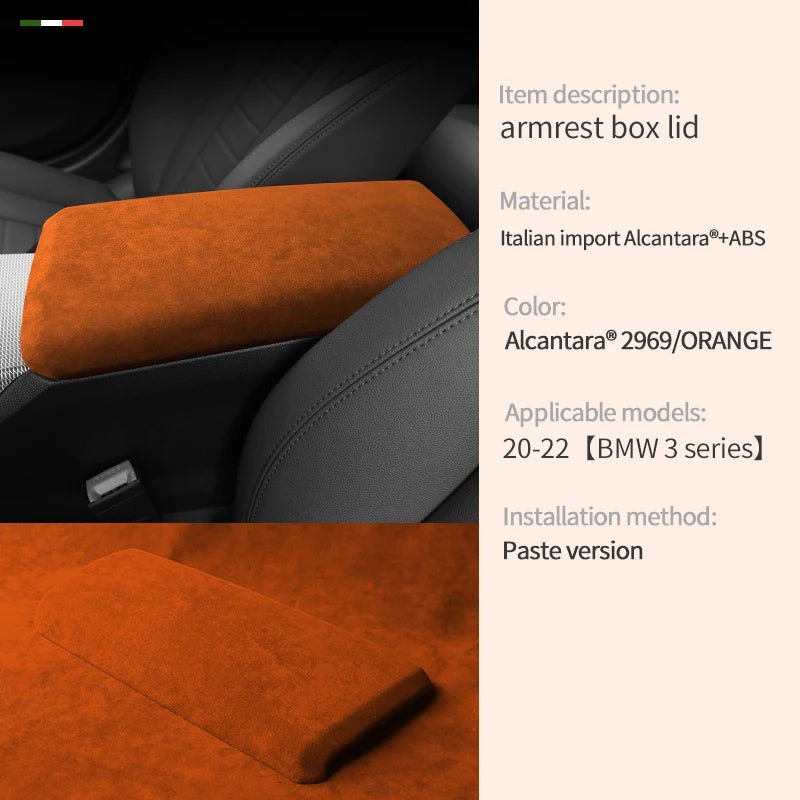 Car center armrest box cover Alcantara suede For BMW G20 G23 G28 G42 i3 i4 Series 3 4 Armrest Box Cover Panel Trim Accessories