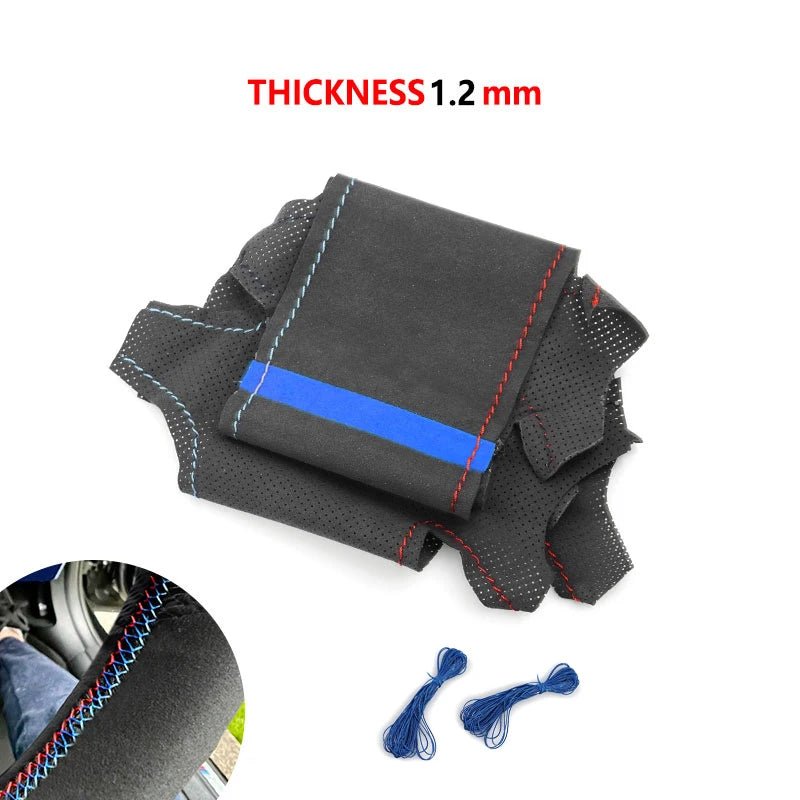 Car Interior Steering Wheel Cover For BMW E46 Coupe 2000-2004 E39 X5 E53 2003 Z3 E36 2000-2002 Hand Braid Suede Leather Trim