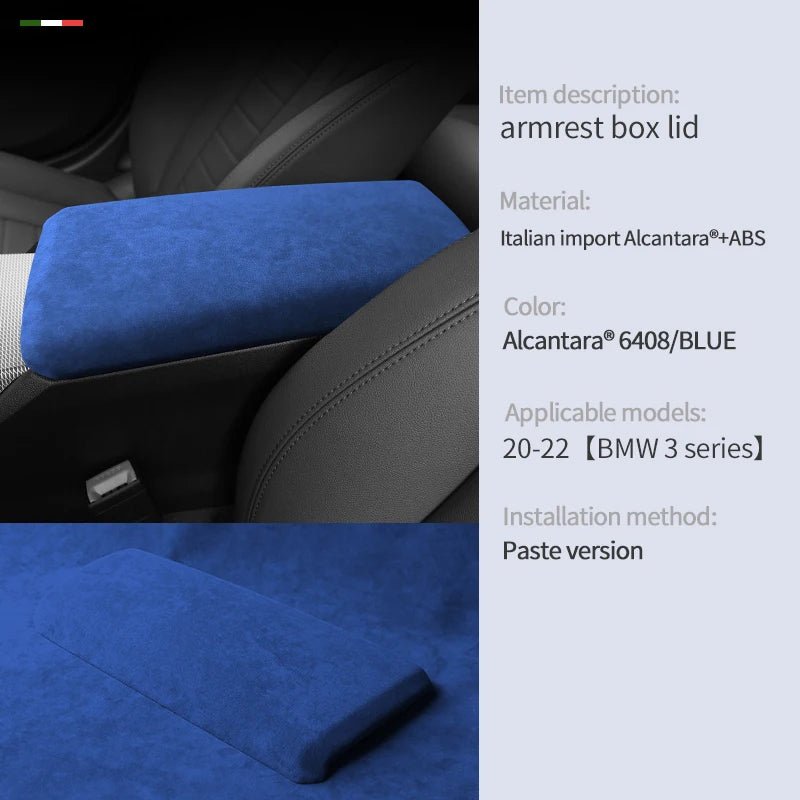 Car center armrest box cover Alcantara suede For BMW G20 G23 G28 G42 i3 i4 Series 3 4 Armrest Box Cover Panel Trim Accessories