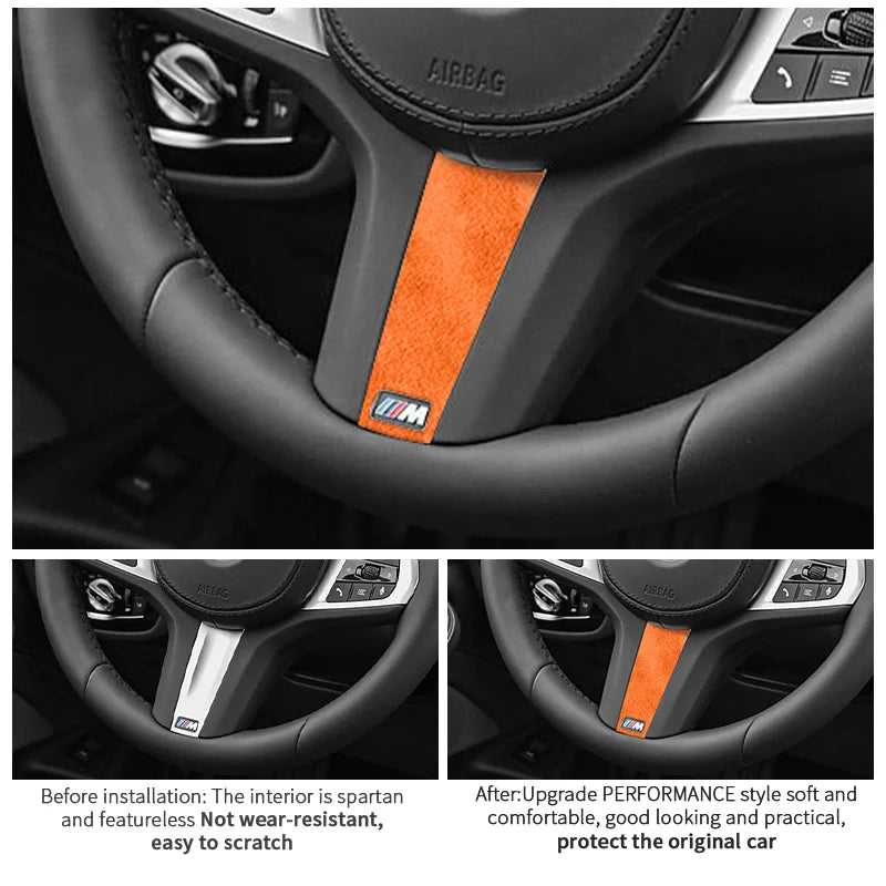 Made of Alcantara For New BMW Series Fit for G Chassis Car Steering Wheel Trim Styling Sticker Car Interior Tuning Accessories
