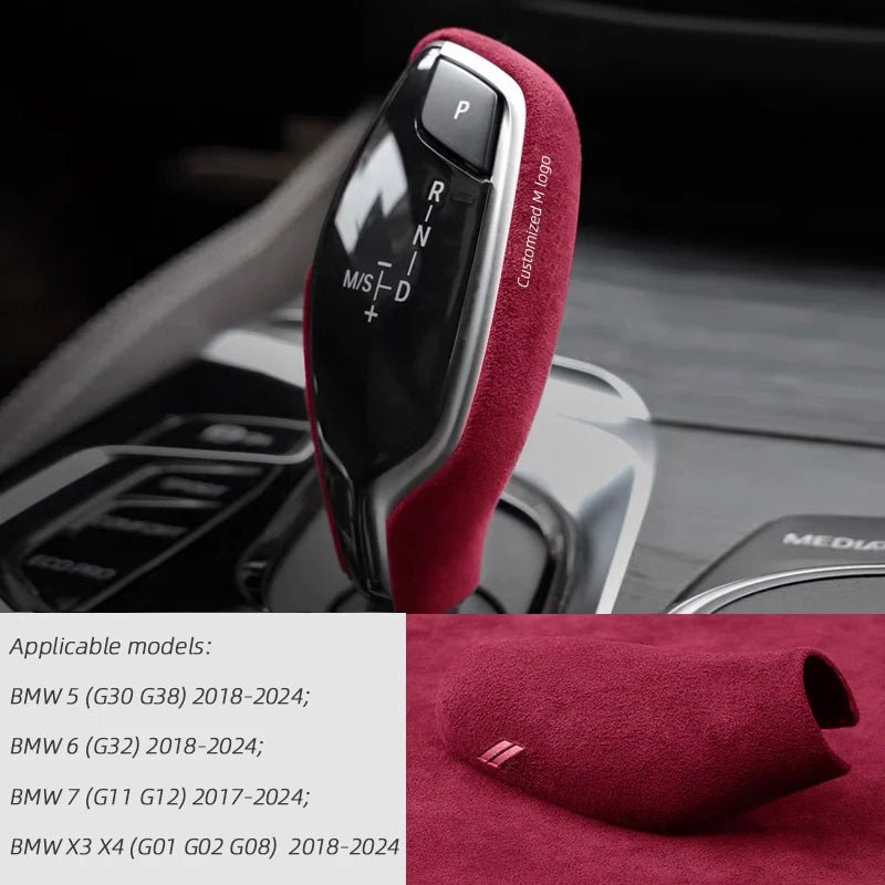 Alcantara Overlay Gear Shift Knob Cover For BMW 5 G30 G38 6 G32 7 G11 G12 X3 X4 G01 G02 G08 2018 2019 2020 2021 2022 2023 2024