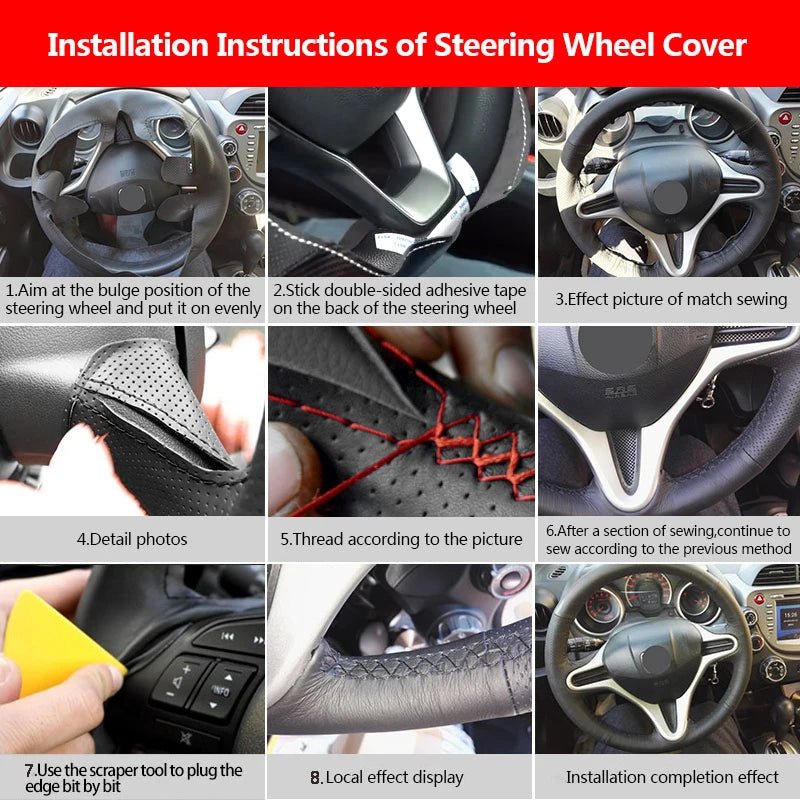 Car Interior Steering Wheel Cover For BMW E46 Coupe 2000 - 2004 E39 X5 E53 2003 Z3 E36 2000 - 2002 Hand Braid Suede Leather Trim - CaseInBase