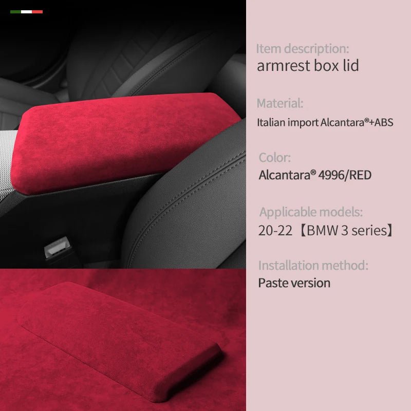 Car center armrest box cover Alcantara suede For BMW G20 G23 G28 G42 i3 i4 Series 3 4 Armrest Box Cover Panel Trim Accessories