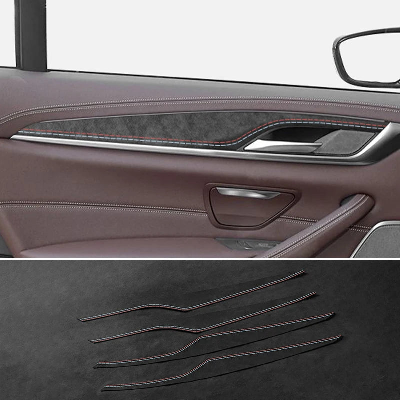 Made of Alcantara For BMW 5 Series G30 G38 Car Door Inner Handle Decorative Trim Frame Sticker Premium Interior Accessories