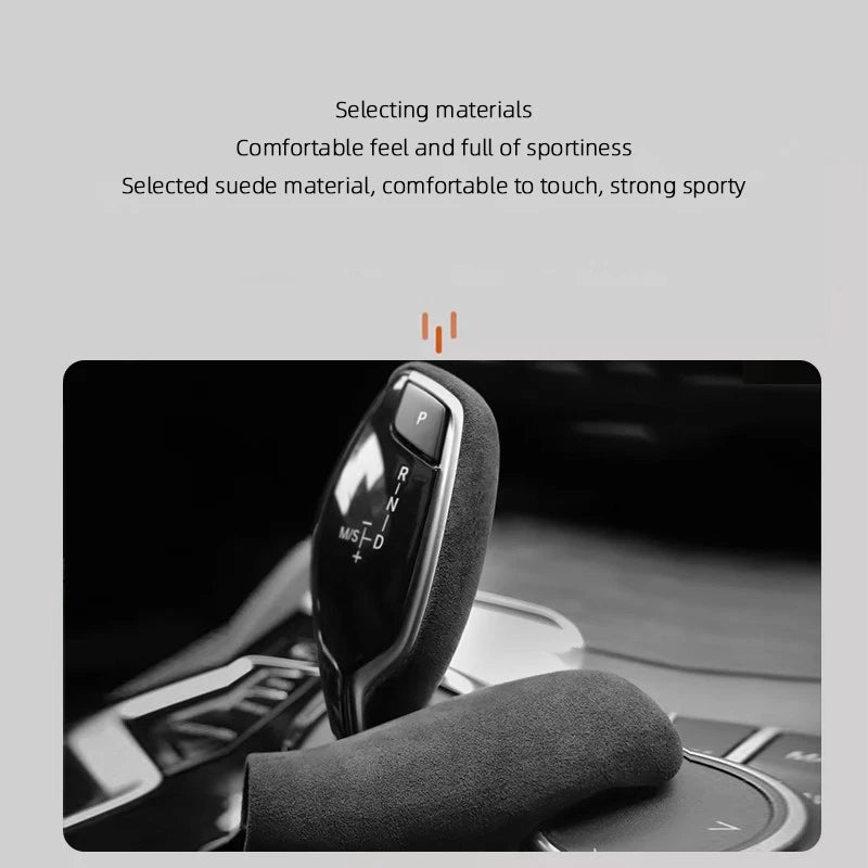 Alcantara Overlay Gear Shift Knob Cover For BMW 5 G30 G38 6 G32 7 G11 G12 X3 X4 G01 G02 G08 2018 2019 2020 2021 2022 2023 2024