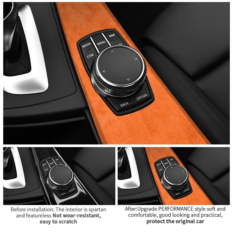 For BMW 3 Series F30 F31 F34 F35 3GT Car Center Console Multimedia Alcantara Panel Trim Sticker Interior