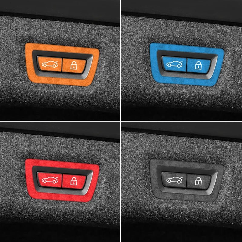For BMW 5 Series G30 G38 6GT Car Trunk Button Decorative Trim Frame Sticker Interior Custo Tuning Accessories Made of Alcantara